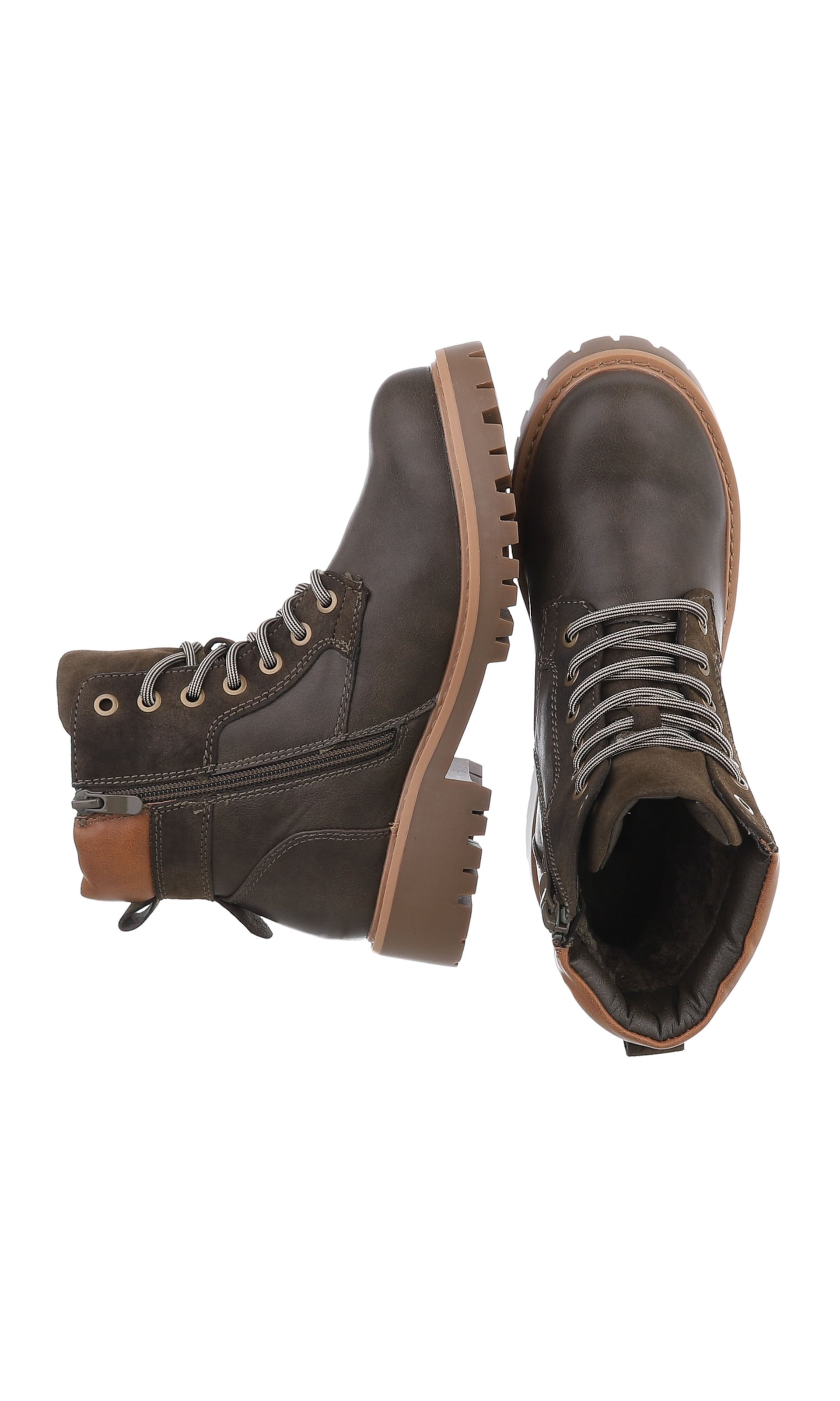 Ital-Design Schnürstiefelette in Grün