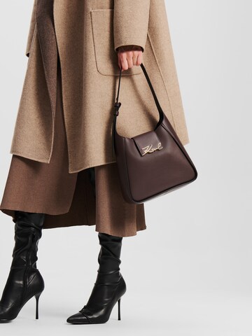 Karl Lagerfeld - Bolso de hombro en marrón: frente