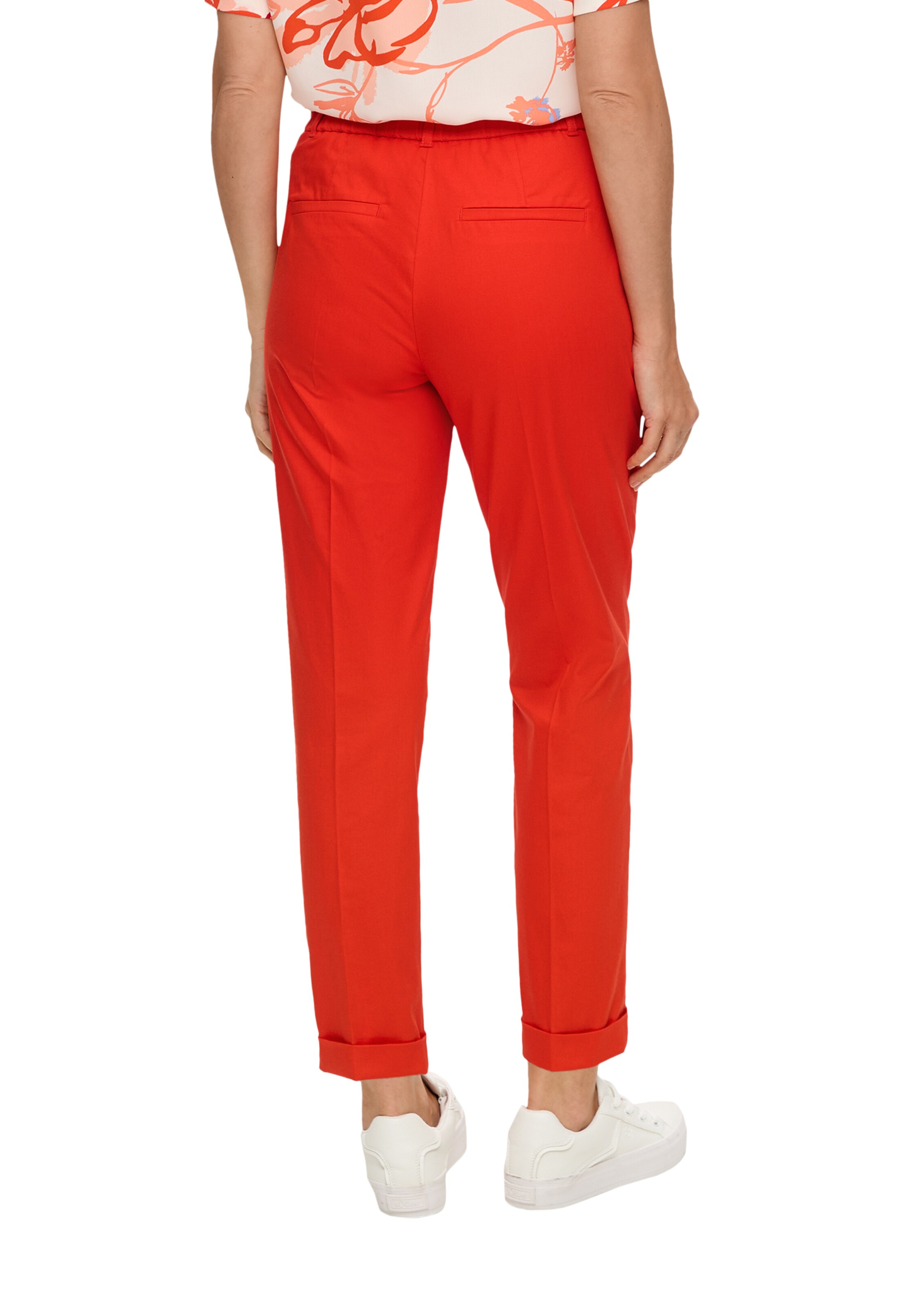 s.Oliver BLACK LABEL Tapered Bügelfaltenhose in Rot