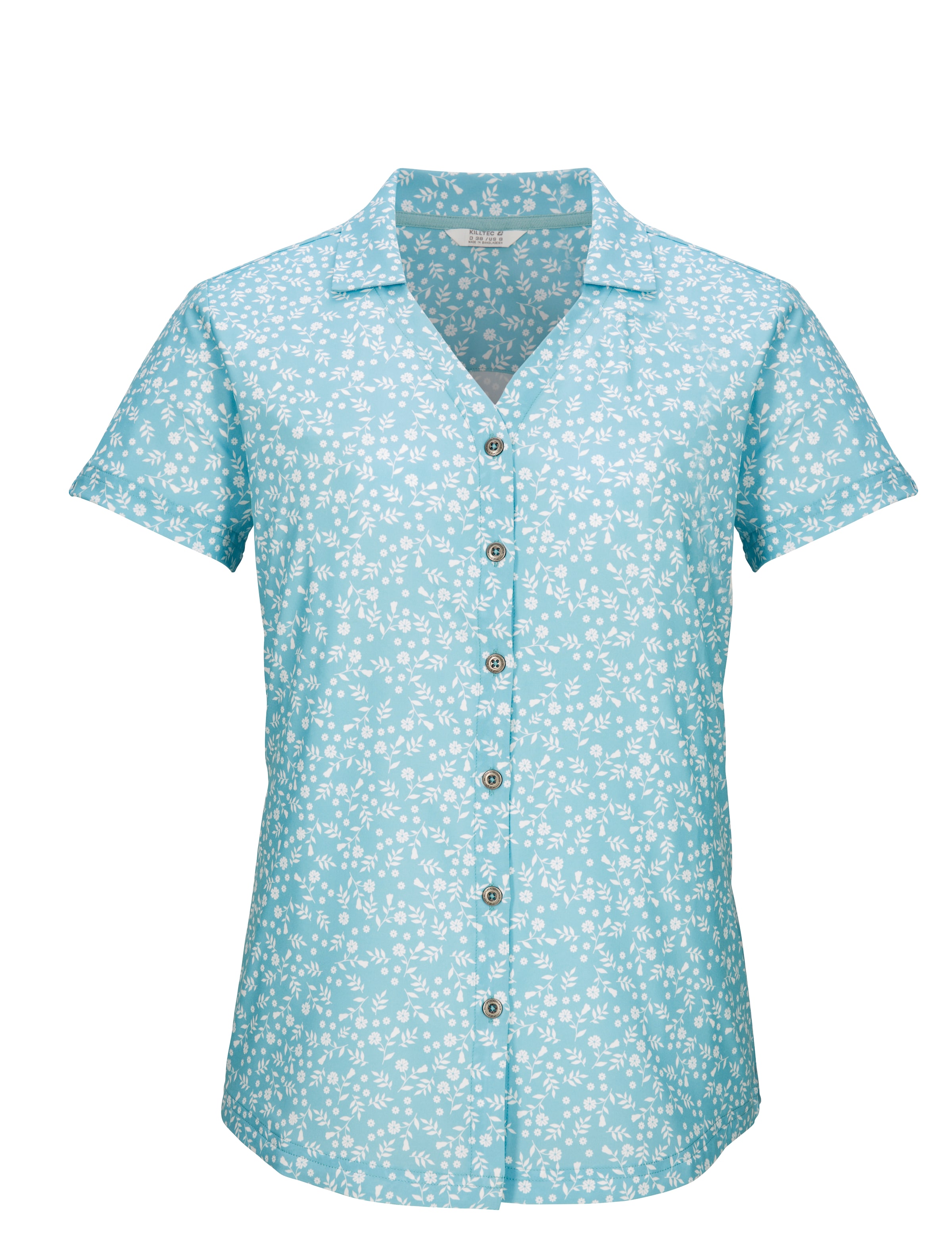 KILLTEC Athletic Button Up Shirt in Blue: front