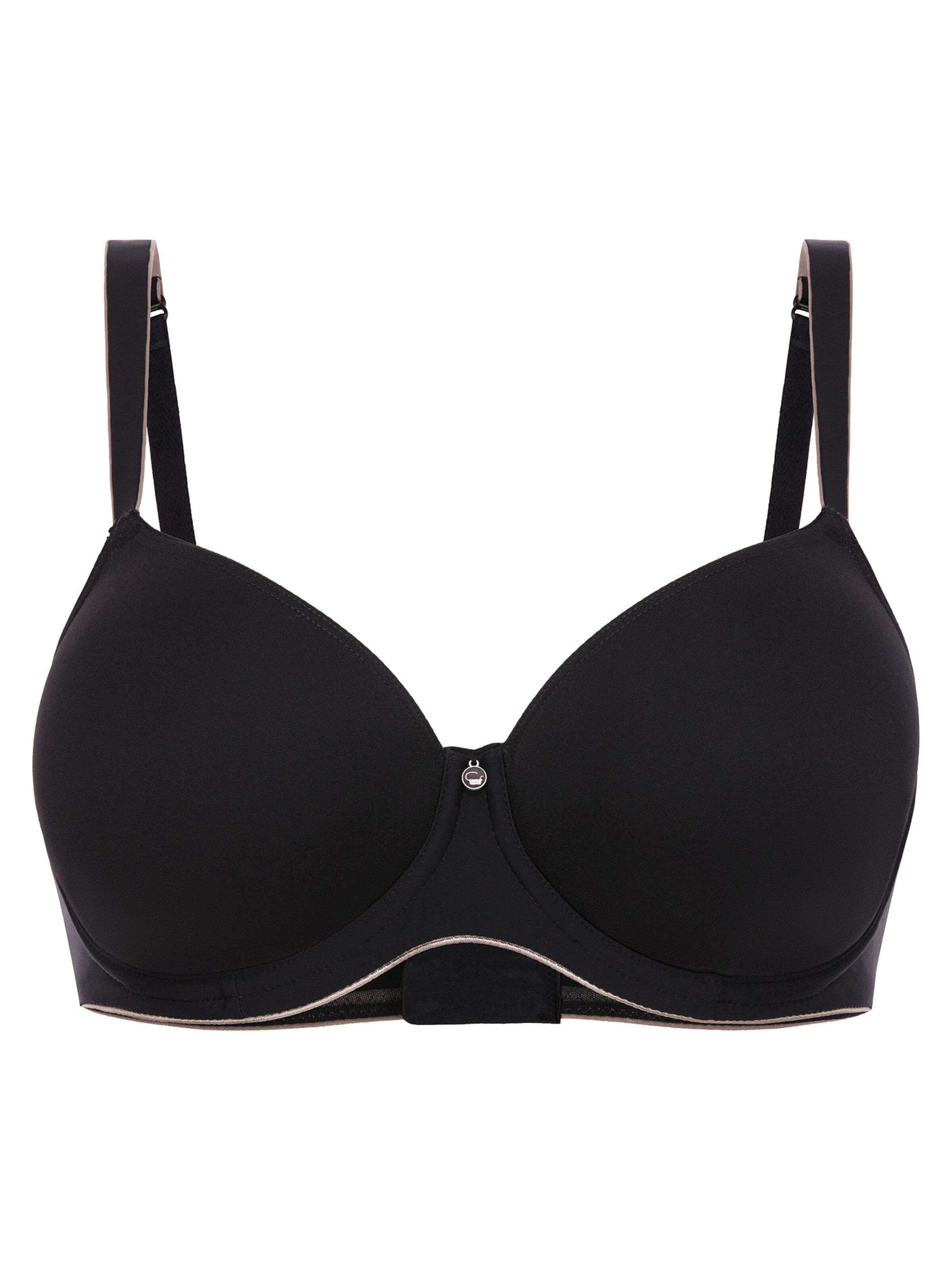 Conturelle T-shirt Bra 'Pure Feeling' in Black: front