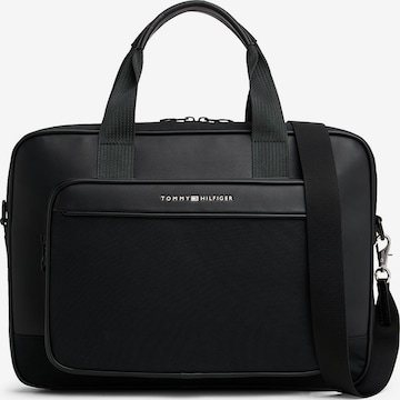 juoda TOMMY HILFIGER Nešiojamo kompiuterio krepšys 'Foundation': priekis