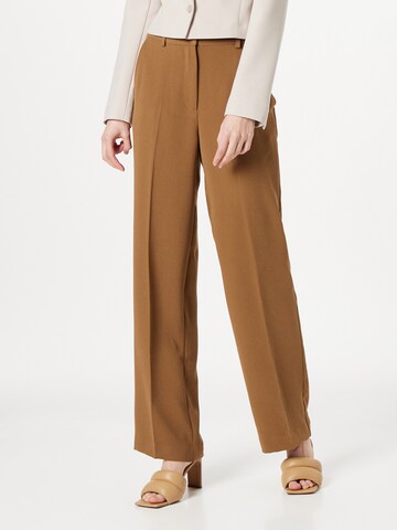 minus Szeroka nogawka Spodnie w kant 'New Ilsa' w kolorze brązowy: przód
