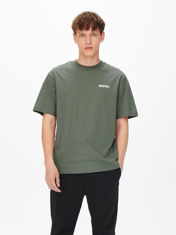 T-Shirt 'Fred' Only & Sons en vert : devant