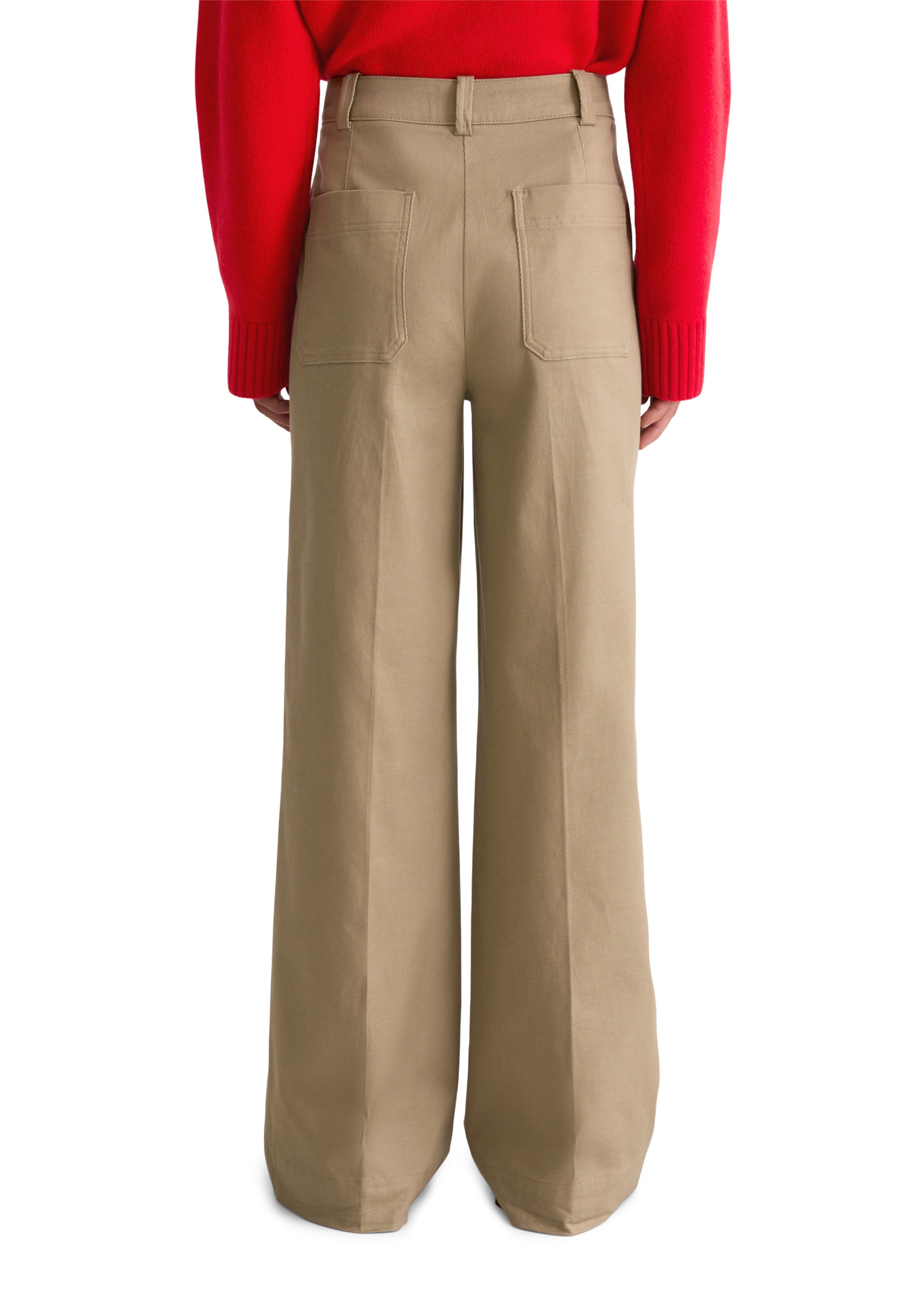 Marc O'Polo Wide leg Broek in Bruin