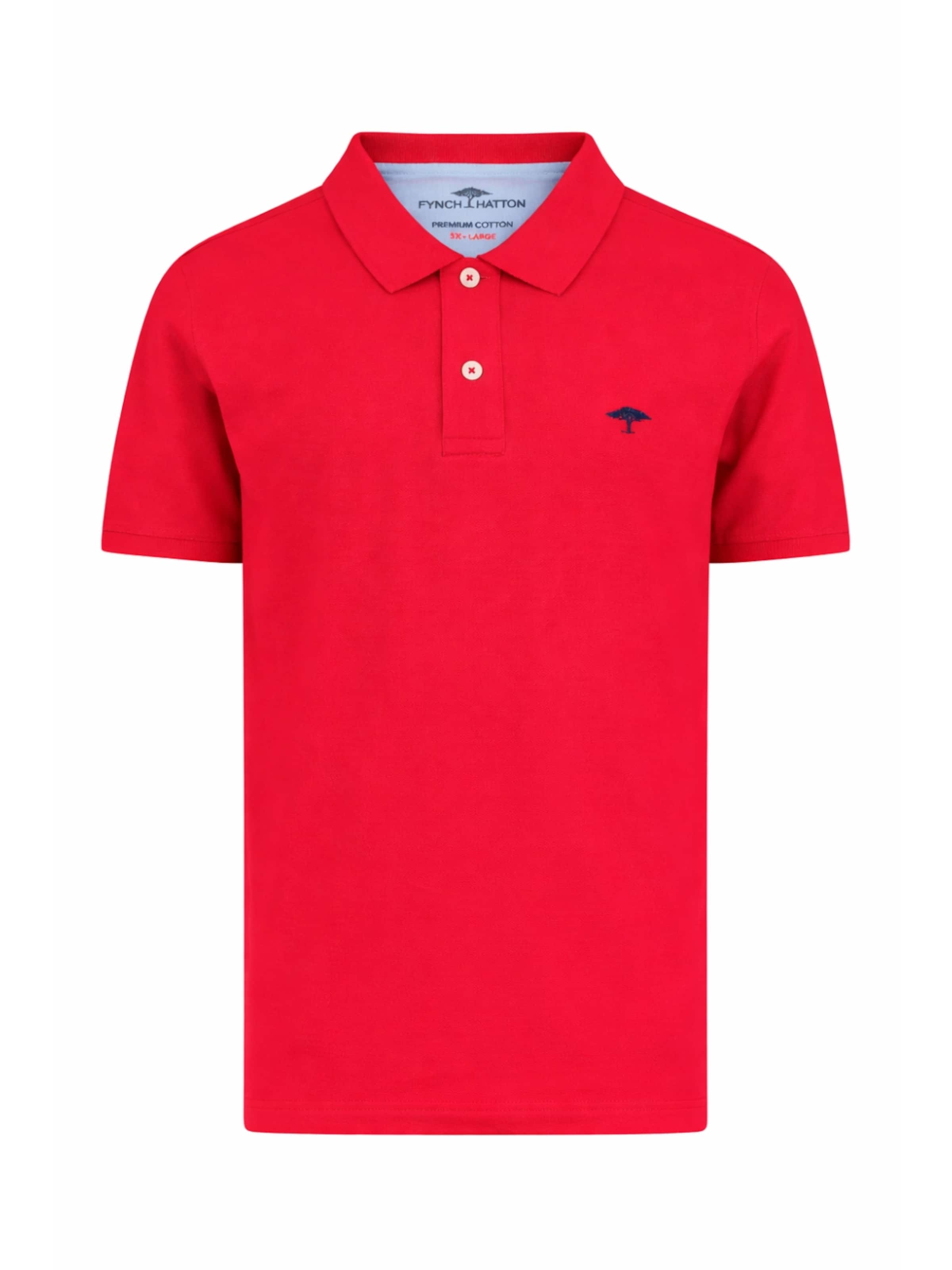 Fynch Hatton Shirt 'FYNCH-HATTON Polo-Shirt – Rot (100% Baumwolle)'‌‌‌‌ in Rot: Vorderseite