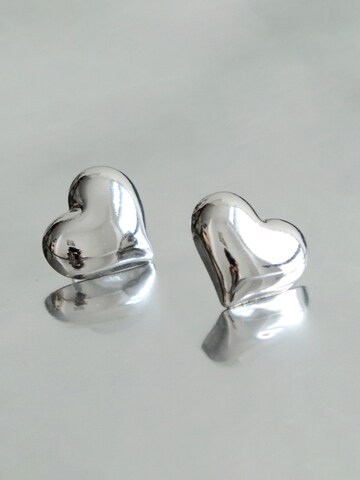 Nightini Earrings 'Heart Stud Earrings Silver' in Silver
