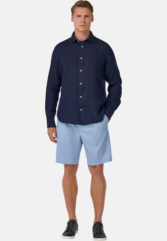 Boggi Milano Regular Trousers with creases in Blue