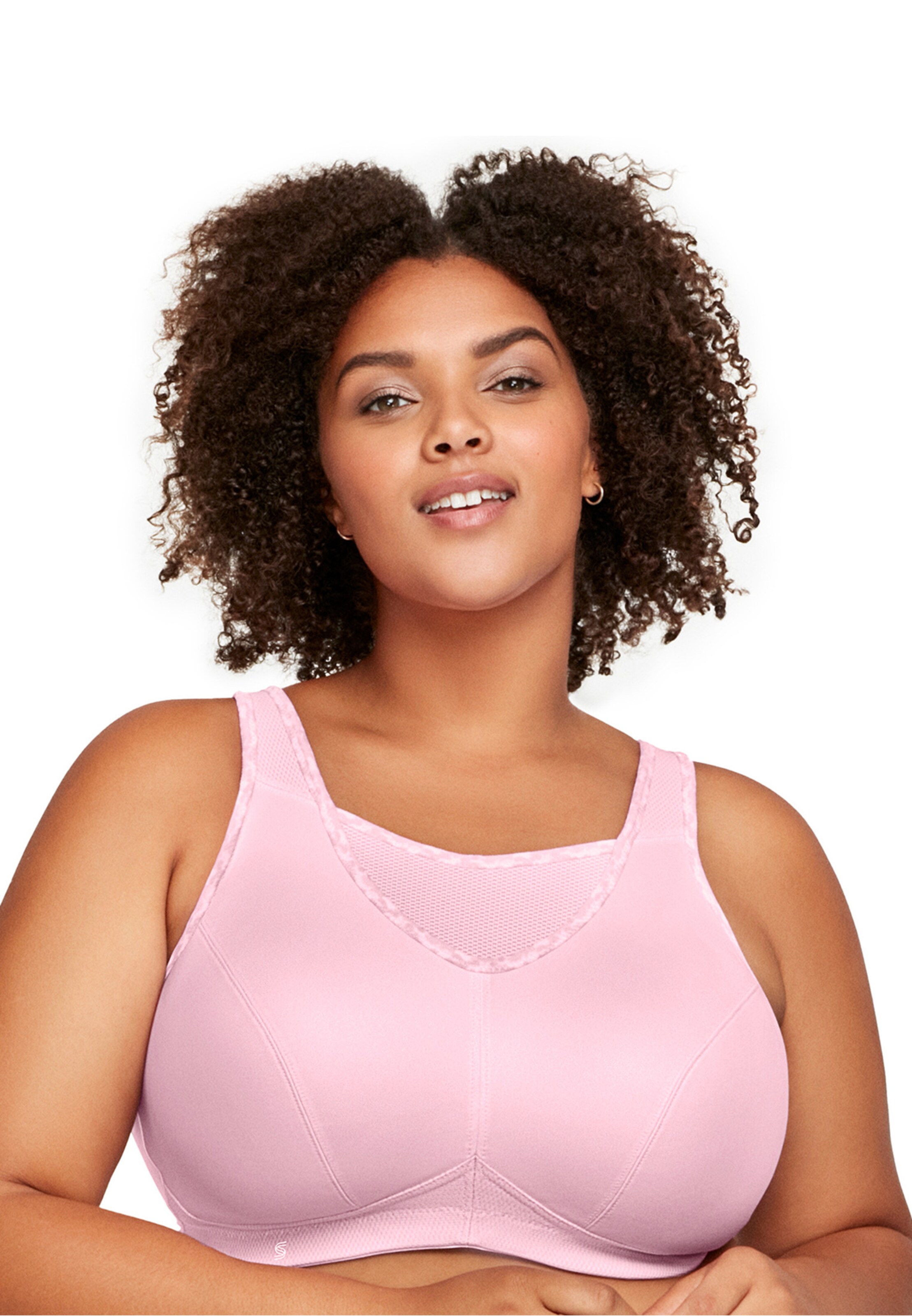 GLAMORISE High Support Bra in Pink: front