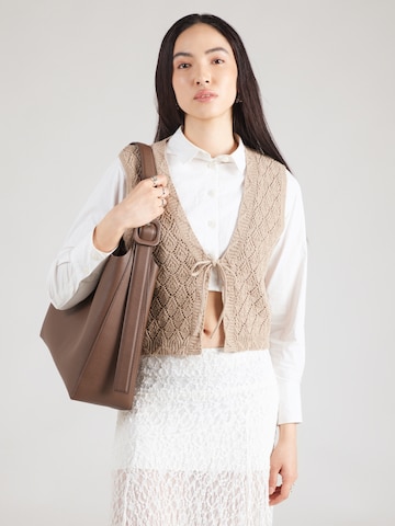 ONLY Πλεκτό γιλέκο 'ONLCHILI' σε γκρι: μπροστά