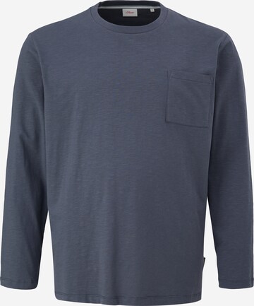 s.Oliver Men Big Sizes Shirt in Blue: front