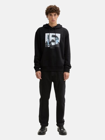 TOM TAILOR DENIM Sweatshirt in Zwart
