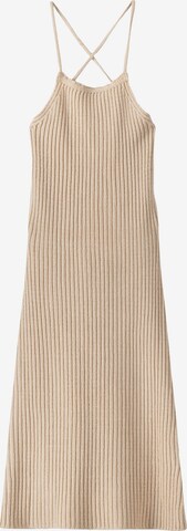 Bershka Gebreide jurk in Beige: voorkant