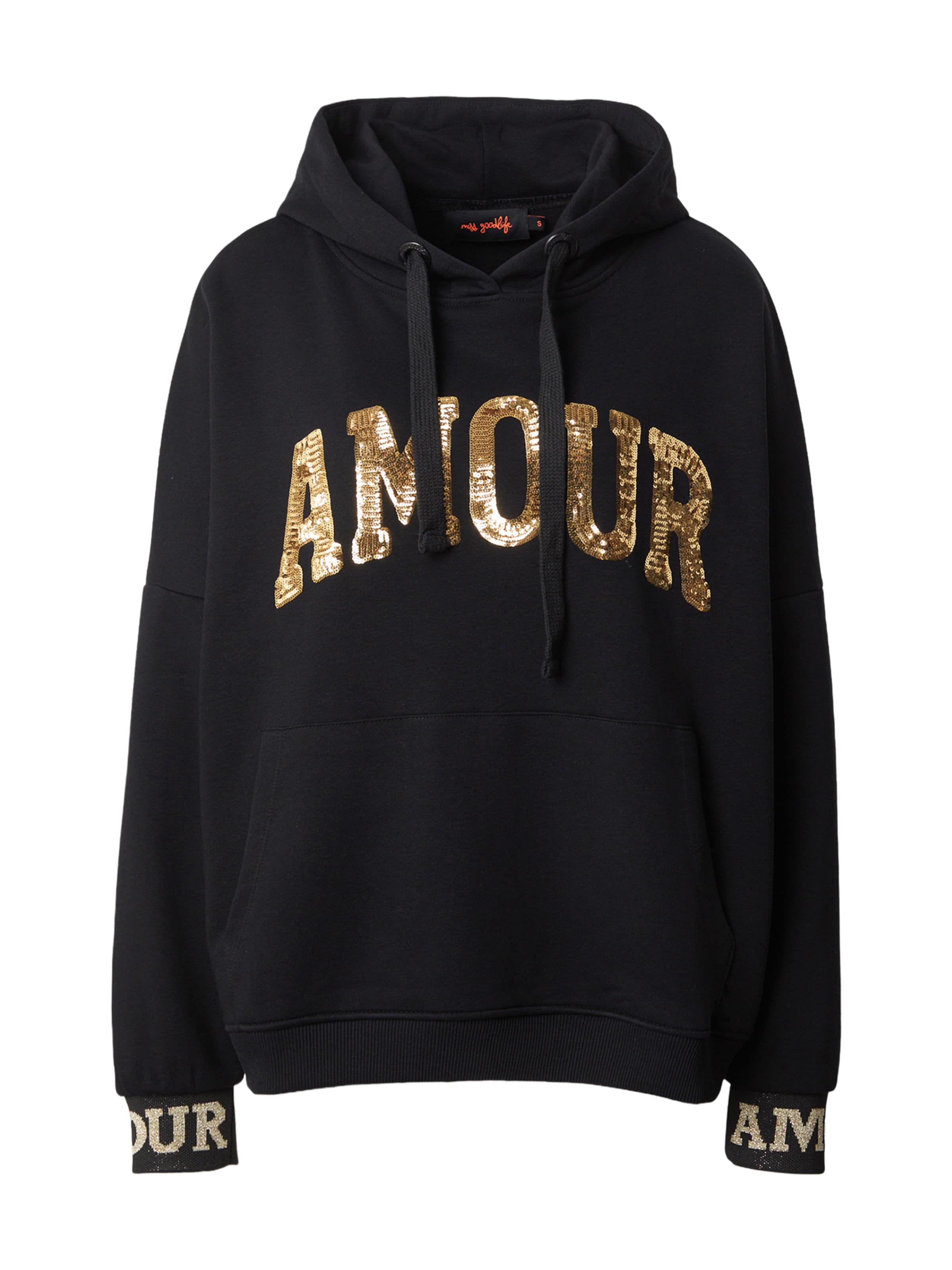 Sweat-shirt 'Amour' miss goodlife en noir : devant
