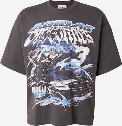 Marškinėliai 'GRUNGE' iš ADIDAS ORIGINALS, spalva – šviesiai mėlyna / juoda / balta, Prekių apžvalga