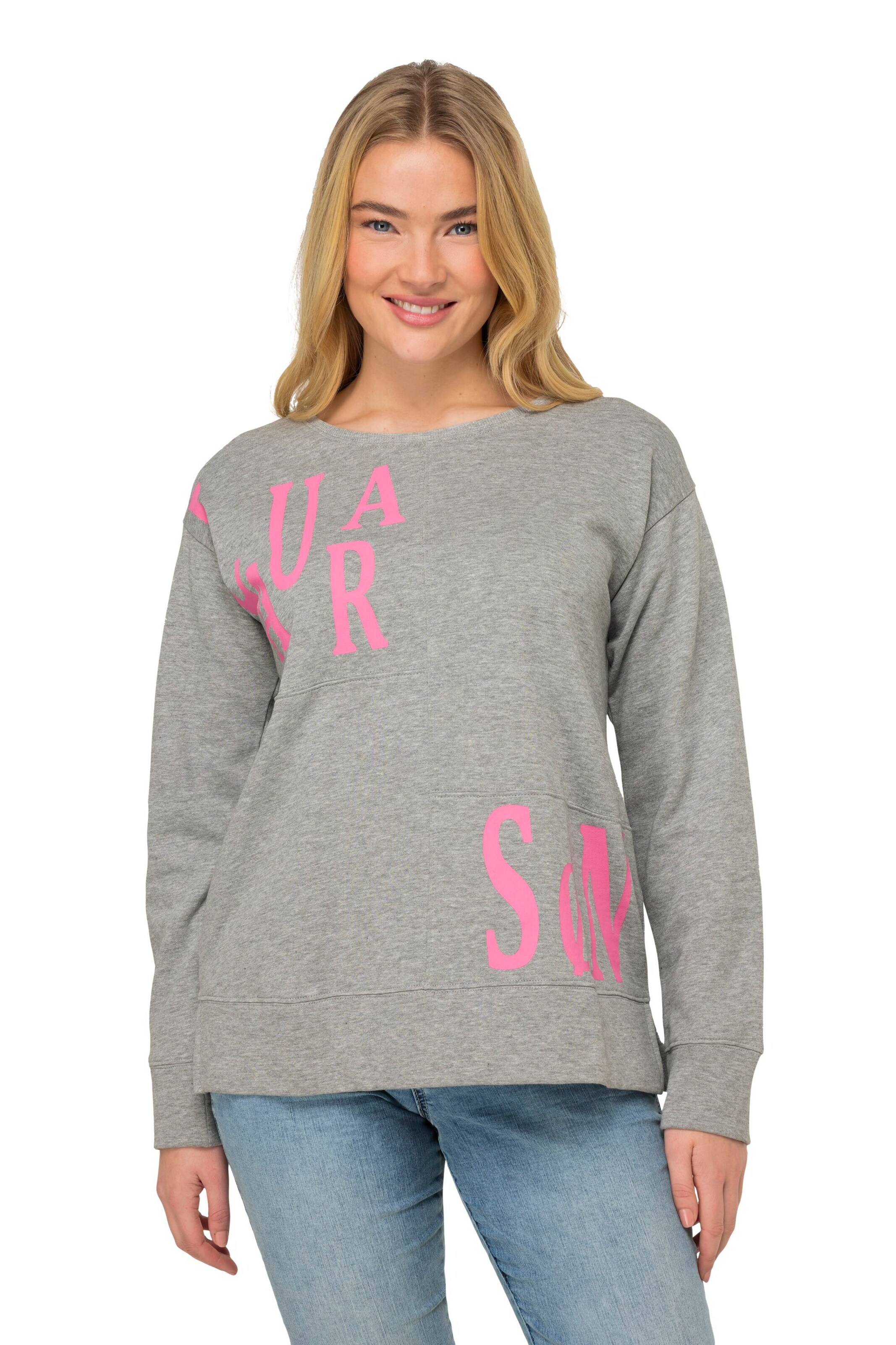 LAURASØN Sweatshirt in Grijs: voorkant