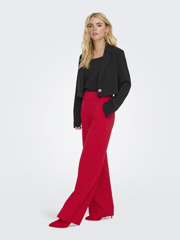 JDY Wide leg Pleat-Front Pants 'JDYGEGGO' in Red