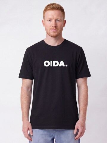 Watapparel Shirt 'Oida' in Zwart: voorkant