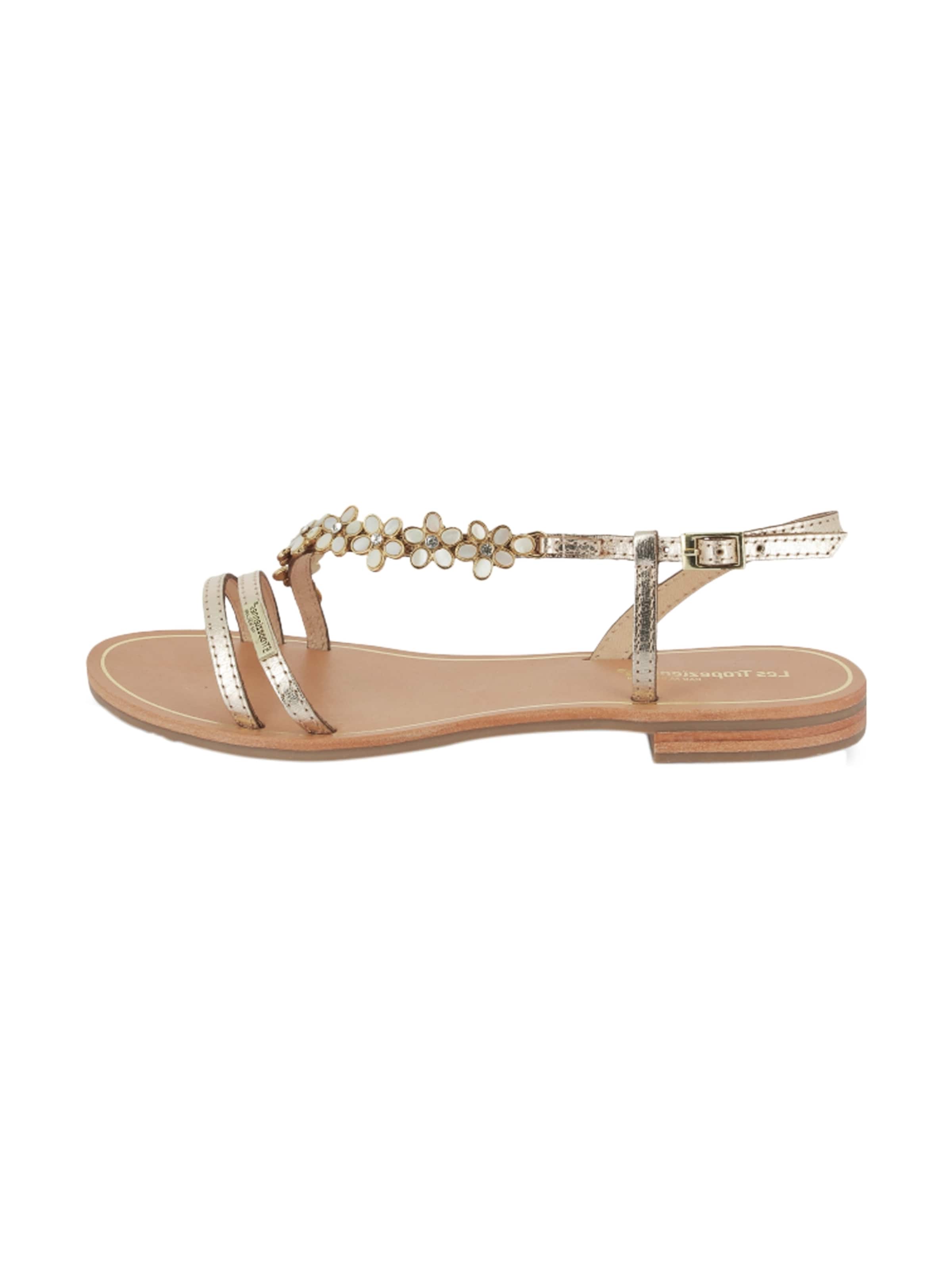 Les Tropéziennes Sandal 'Flache Ledersandale Hofella' in Gold: front