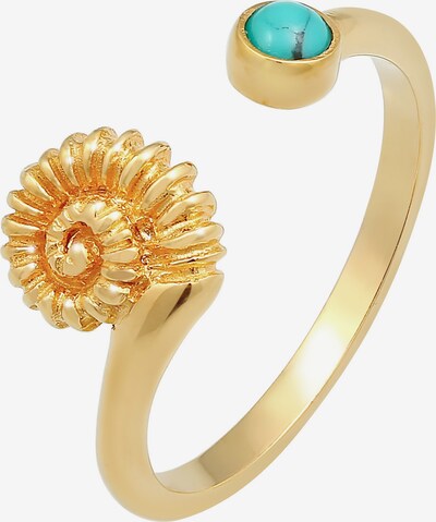 ELLI Ring Muschel in türkis / gold, Produktansicht