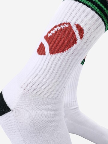 UNABUX Socken 'Touchdown' in Weiß