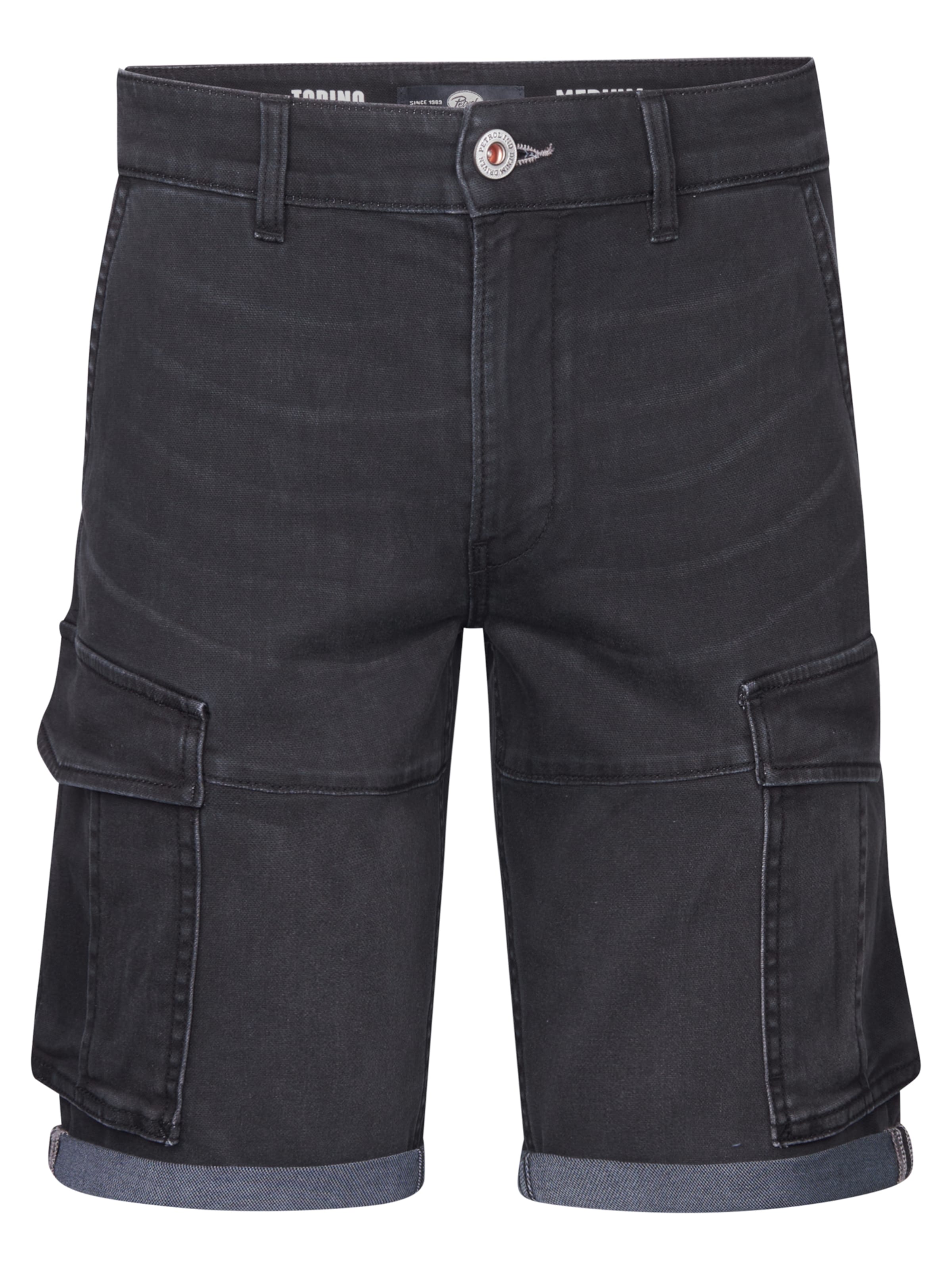 Petrol Industries Regular Карго дънки 'Zephyr' в черно: отпред