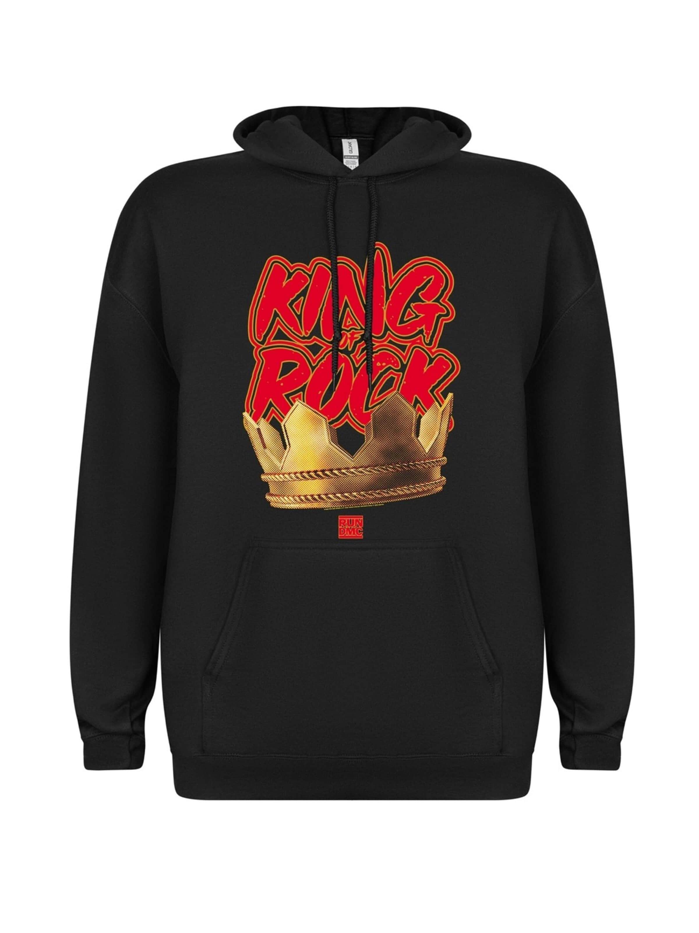 Rockshirts Sweatshirt 'RUN DMC King of Rock n´Roll Hoodie'‌‌‌ in Schwarz: Vorderseite