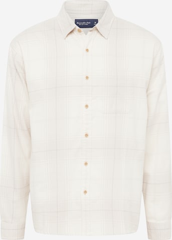Abercrombie & Fitch Button Up Shirt in Beige: front