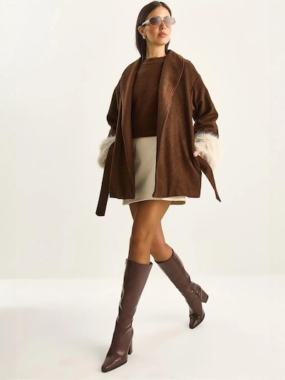 Bianco Lucci Between-Seasons Coat in Ecru / Mocha, Item view