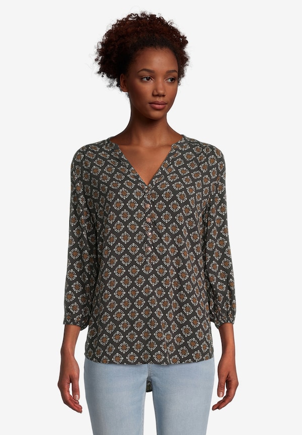 Cartoon Casual-Bluse mit Muster in braun / schwarz | ABOUT YOU