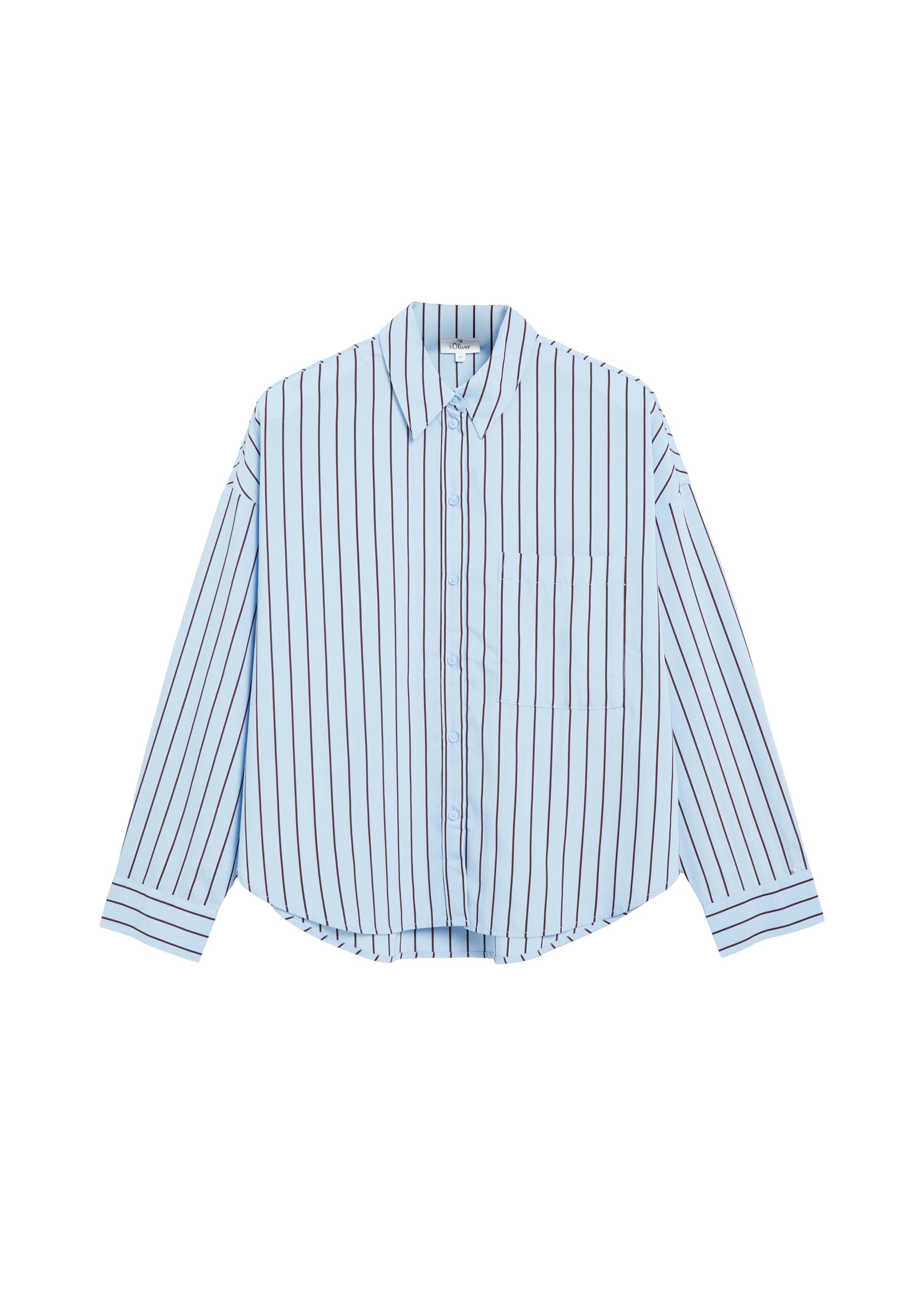 s.Oliver Blouse in M-L in de kleur Lichtblauw, Productweergave