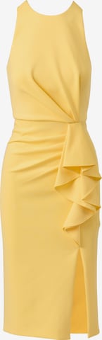 Adrianna Papell Jurk 'Halter Ruffle Midi Dress' in Geel: voorkant