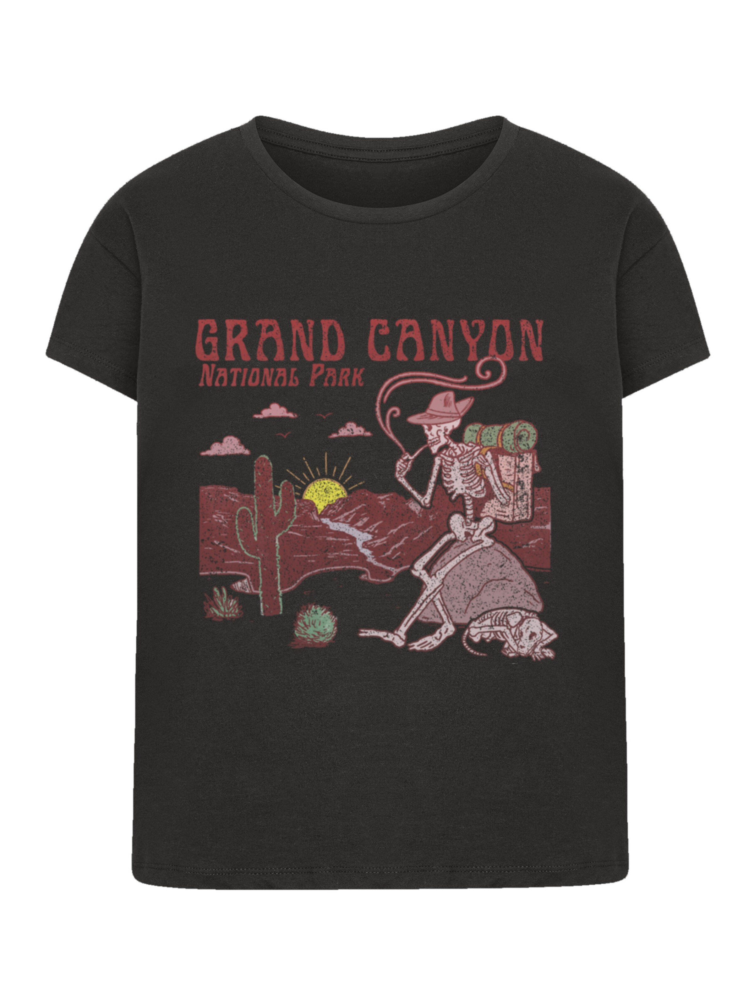 F4NT4STIC Shirt 'US National Parks Grand Canyon Sunrise' in Black: front