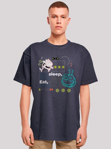 F4NT4STIC Shirt 'Die Biene Maja Eat Sleep Rave Repeat' in Blue: front
