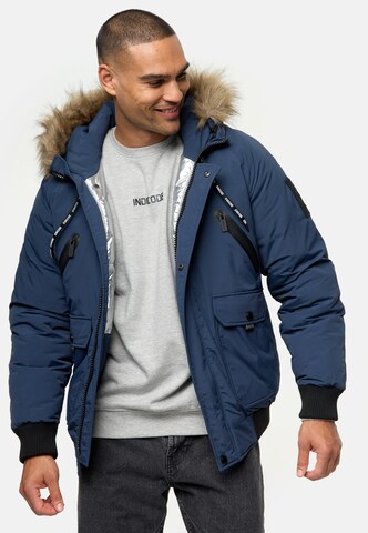 INDICODE JEANS Winter jacket ' Zakai ' in Blue: front