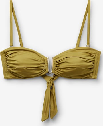 CALZEDONIA Bikini Top 'SHINY SATIN' in Green: front