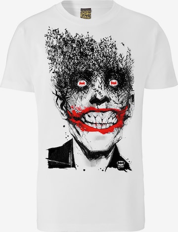 LOGOSHIRT Shirt 'Batman - Joker Bats' in White: front