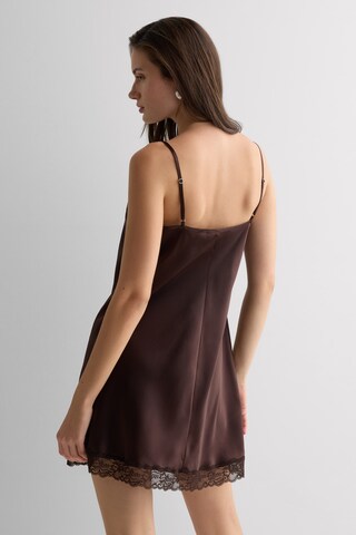 INTIMISSIMI Silk Slip with Lace in Braun