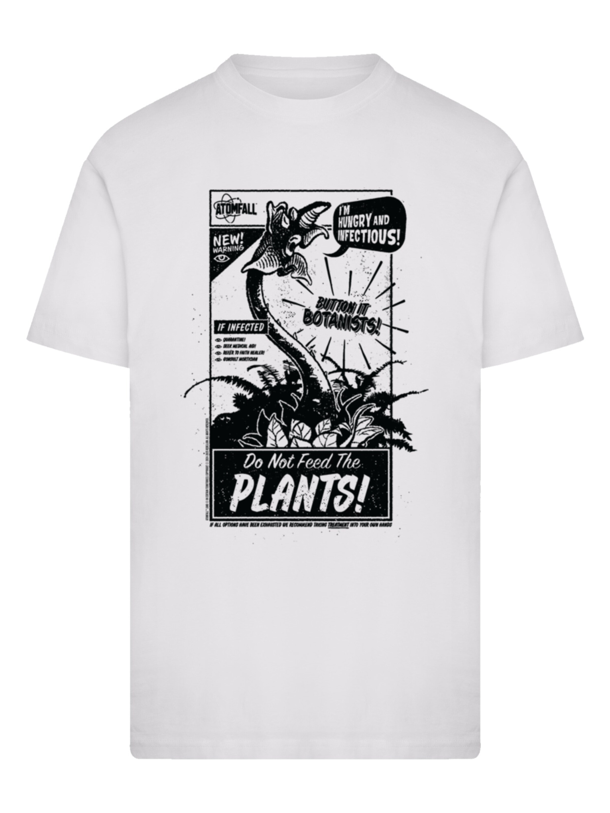 F4NT4STIC Shirt 'Atomfall Do Not Feed The Plants!' in White: front