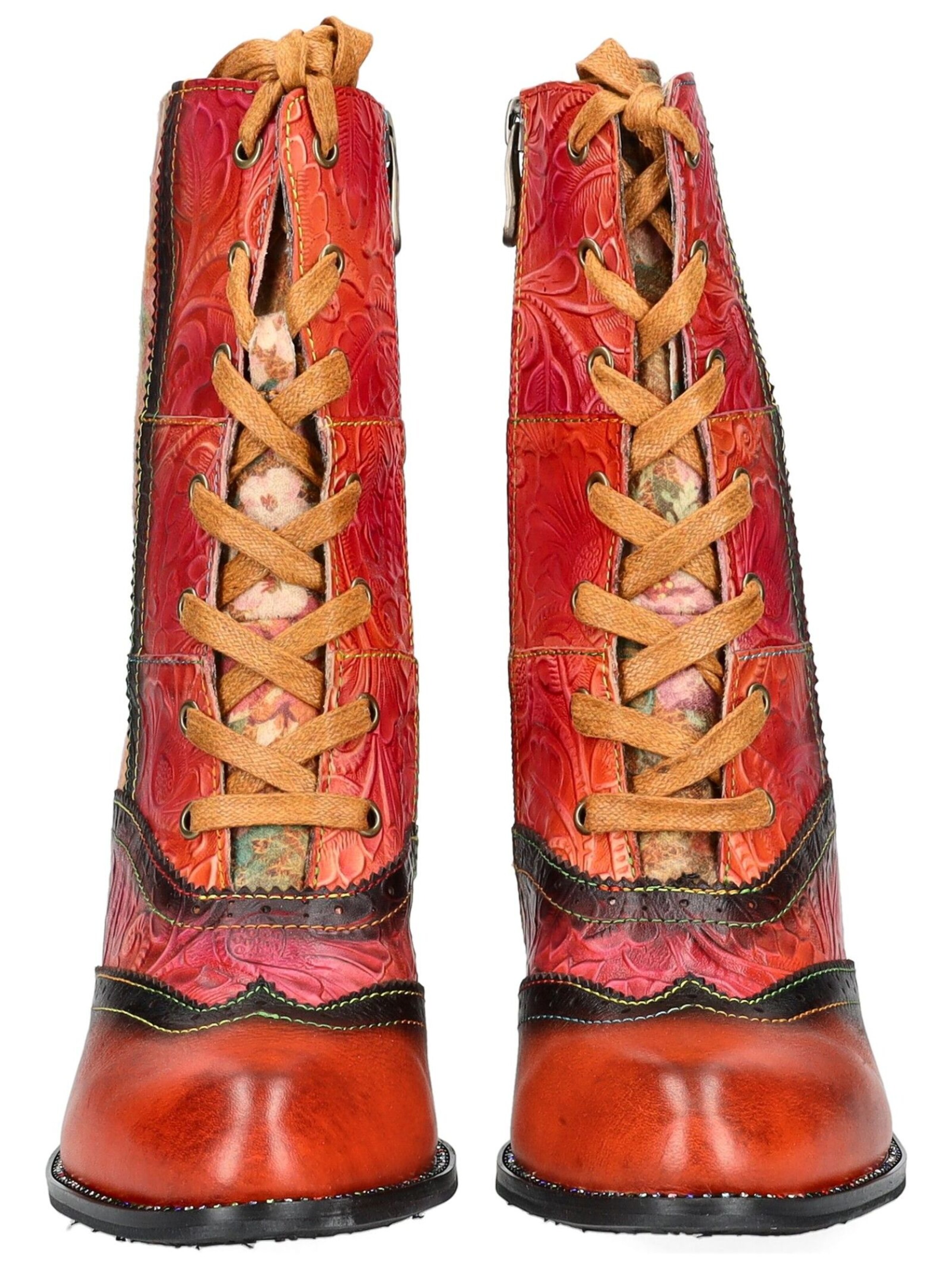 Bottines à lacets Laura Vita en rouge