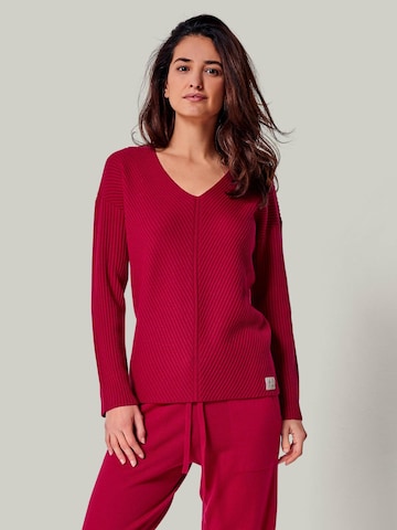 Pull-over 'BLOSSOM' YOU LOOK PERFECT en rouge : devant