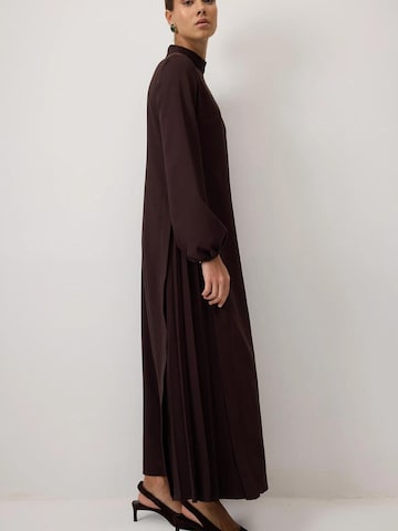 Robe 'Pleated Crepe Dress' Touché Privé en marron