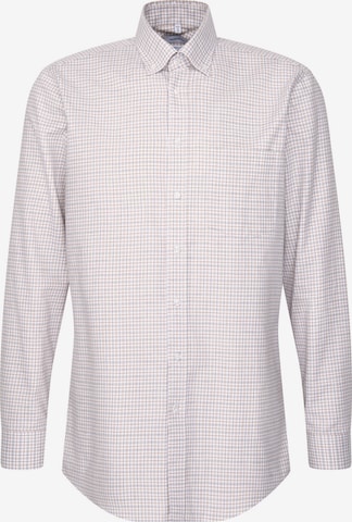 SEIDENSTICKER Regular fit Business shirt 'SMART FLANNELS' in Beige: front