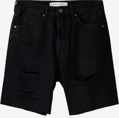 Bershka Shorts in black denim, Produktansicht