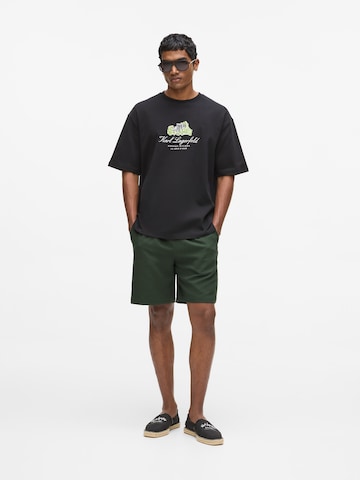 Karl Lagerfeld Regularen Hlače 'Vacances de Karl' | zelena barva