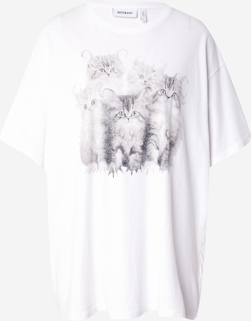 T-shirt oversize 'Emy' WEEKDAY en blanc : devant