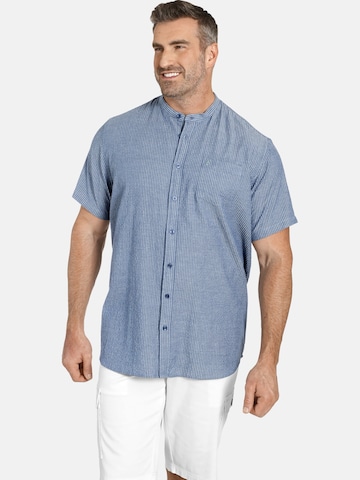 Charles Colby Comfort fit Button Up Shirt ' Duke Carrey ' in Blue: front