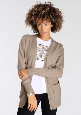 BOYSEN'S Knit Cardigan in Beige: front