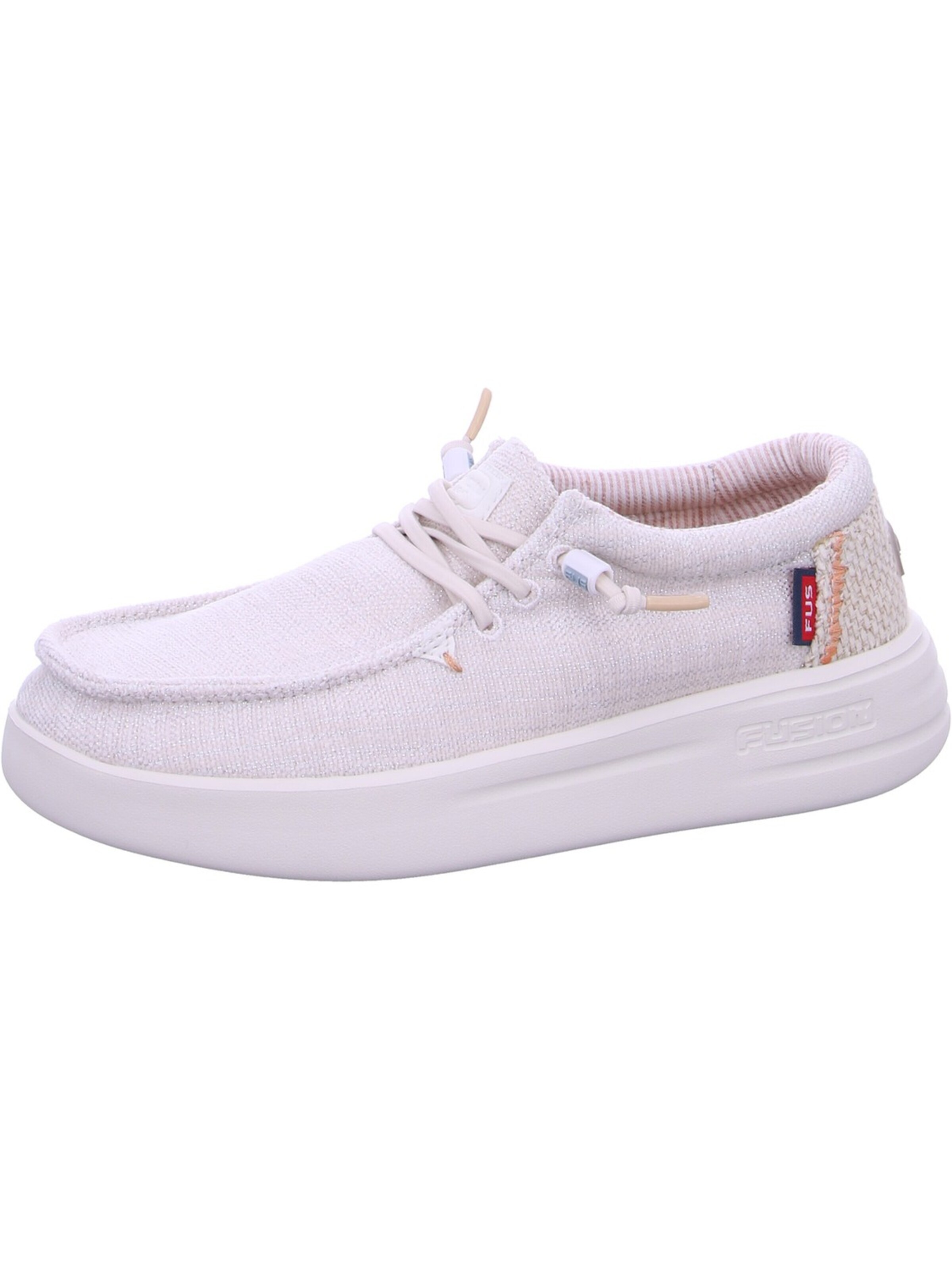 Fusion Schnürschuh 'Fusion Leinenschuh Weiß'‌‌‌‌‌‌‌‌‌‌ in Weiß: Vorderseite