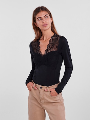 PIECES Shirt Bodysuit 'Tatianna' in Black: front